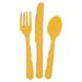 yellow cutlery set